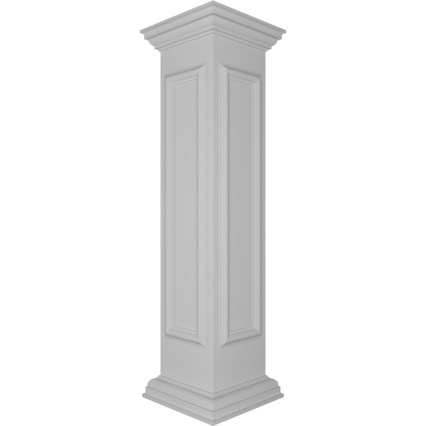 10W X 48H Corner Newel Post With Panel, Flat Capital & Base Trim (Installation Kit Included)